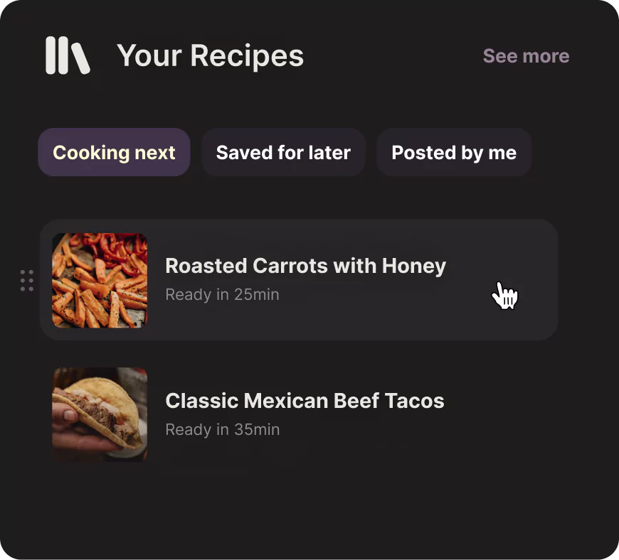 Your recipes UI